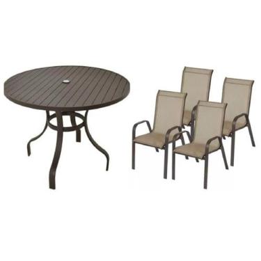 Imagem de Moveis Jardim Moveis Piscina Conjunto De Mesa Em Aluminio - Sarah Móve