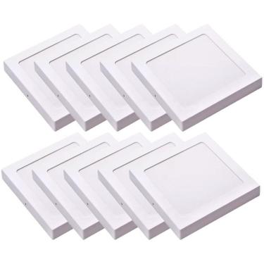 Imagem de Kit 10 Luminária Plafon Led Quadrado Sobrepor 24W 4000K Noll