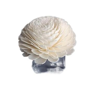 Imagem de Difusor de Ambiente Frasco de Vidro com Flor e Pétalas – Chá Branco 100ml, Aromatizador Elegante para Casa, Escritório e Presente(Frasco+difusor rosas brancas)