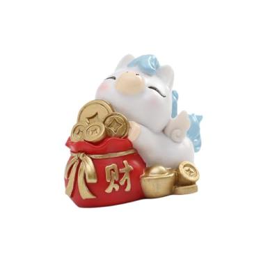 Imagem de Ioensy Miniaturas de Cavalos - Enfeite de Ano 2026 - Escultura de Pônei em Resina para Estante de Livros, Quarto ou Presente para Crianças, 7x3.5x5.8cm