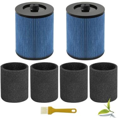 Imagem de Filtro de substituição universal 9 17907 serve para aspirador de pó Craftsman Shop 5 galões, 1992+ 6 galões e 1988+ 8, 12, 16, 32 galões, substitui cartucho listrado vermelho para Craftsman Wet Dry