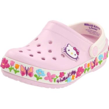 Imagem de Crocs Sandália floral Hello Kitty para meninas, rosa, 12-13 Little Kid