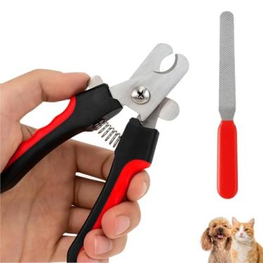 Imagem de Cortador de Unha Alicate com Lixa Pet Cães e Gatos 16cm Ergonômico com Trava de Segurança Corte Seguro Higiênico Fácil Acessório Pets