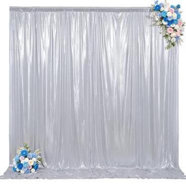 Imagem de Besutolife Cortinas de fundo de lantejoulas prateadas de 7,6 m x 3 m, cortinas de pano de fundo resistentes a rugas para casamentos e festas com glitter antiqueda, fundo fotográfico para aniversários