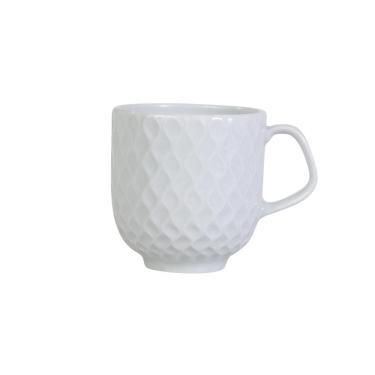 Imagem de Caneca  Chá Café Relevo Aqua 350 ml Branca Germer Porcelanas