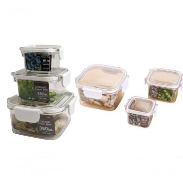 Imagem de 3 Potes Herméticos Quadrados Guardar Comida Freezer Microondas Geladeira Com Tampa Transparente