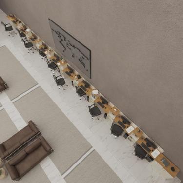 Imagem de Conjunto De Escritório Tech 9 Livreiro 2 Buffet E 10 Mesas 9 - Off White E Cedro Off White E Cedro