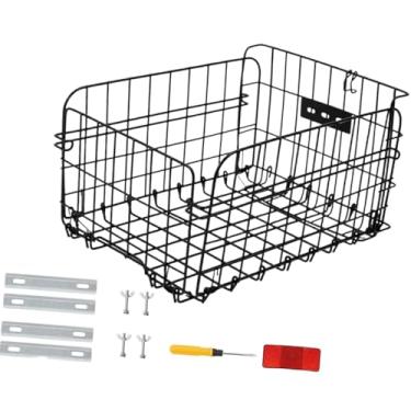 Imagem de YIJU Cesto traseiro para bicicleta, cesto para guardar legumes, estilo retrô, dobrável, ideal para compras e atividades ao ar livre.