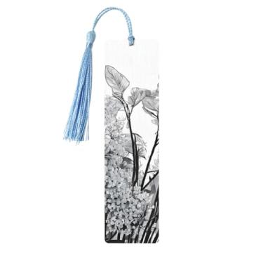 Imagem de Marcadores de página de madeira personalizados com silhueta de planta natural, estampa de folhas de samambaia, acessórios exclusivos para homens e mulheres, atende a todas as necessidades dos amantes