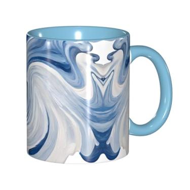 Imagem de Zeraoke Canecas de café criativas com impressão mural de mármore, personalizadas, presente para família, tamanho de 325 ml, unissex