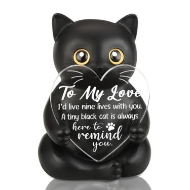 Imagem de YODOCAMP Estatueta de gato romântica presente para namorado, namorada, marido esposa, decoração de mesa sentimental para escritório em casa, aniversário, aniversário, dia dos namorados, lembrança para