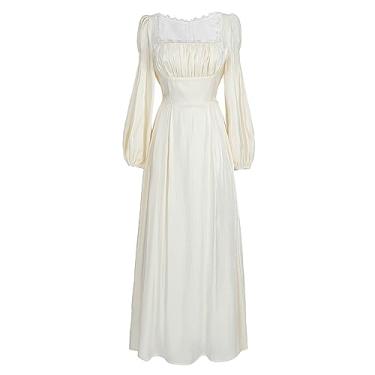 Imagem de LTAKK Vestido Regency Feminino Regência Vitoriana com Cintura Império Vestido de Festa de Chá, Perolado, M