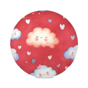 Imagem de xigua Conjunto de 1 jogo americano redondo arco-íris aquarela para mesa de jantar, 38 cm, antiderrapante, lavável, resistente ao calor, para decoração de festa, cozinha, jantar