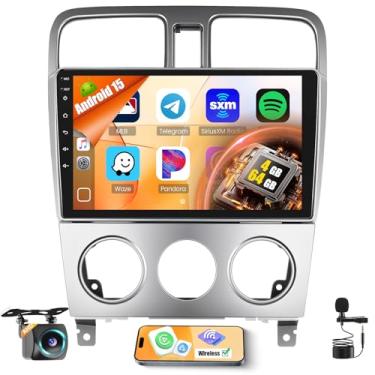 Imagem de Inefala Tela de rádio 4G 64G para Subaru Forester 2004-2008 CarPlay Android 15 IPS tela sensível ao toque 9 polegadas estéreo para carro Android câmera de backup automático Bluetooth 5.0 GPS FM RDS EQ