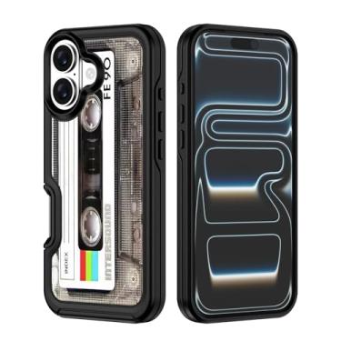 Imagem de XWMHHP Capa para iPhone 17 compatível com Magsafe para homens e meninos, capa magnética resistente à prova de choque de 3 camadas - fita cassete retrô