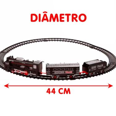 Imagem de Brinquedo Trem Locomotiva Natal Trilho Elétrico De 44cm 9pçs