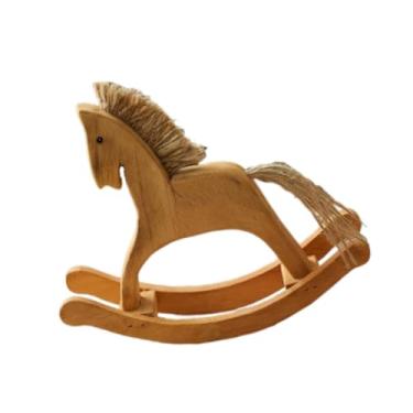 Imagem de Wswqop Estatueta de Cavalo de Balanço em Madeira, Leve, Estilo Nórdico, Escultura Artesanal para Decoração de Estante e Casa, L