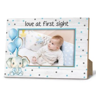 Imagem de Moldura de ultrassom de elefante, presentes de anúncio de gravidez, presentes para pais pela primeira vez, amor à primeira vista, moldura de ultrassom para bebê, foto 10 x 15 cm, decoração de