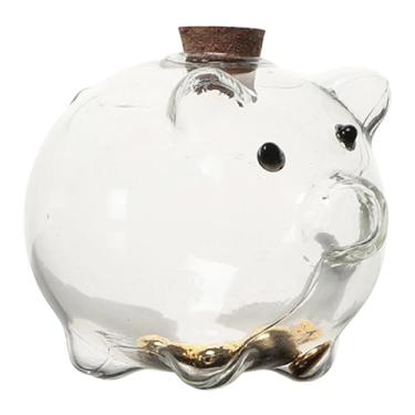 Imagem de Wswqop Cofrinho de Porquinho de Vidro, Pote de Economia, Organizador de Mesa, Caixa para Guardar Dinheiro, Ideal para Família, Amigos, Crianças, Festas e Ano, Transparente 5x6cm