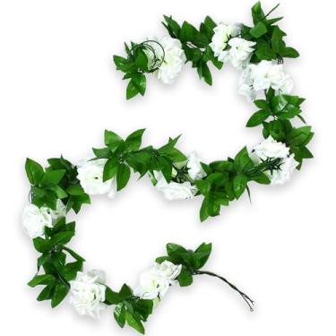 Imagem de Bairdish 4 peças, guirlanda de flores falsas de videiras artificiais com folhas verdes, plantas florais falsas para decoração de casa, quarto, jardim, Natal, aniversário, casamento, festa de