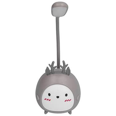 Imagem de Hyuduo LED LUBRILHA LIGADA Lâmpada de Desktop Leve Com 360 Base de Portador de Caneta de Silicone Dobrável 360 para o Estudo (GREY)