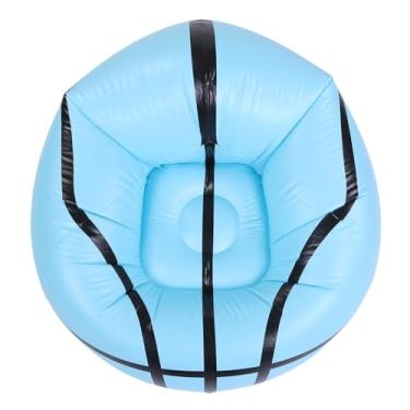Imagem de aqxreight Inflável Confortável Basquete Padrão Pvc sofá Cadeira Azul Ergonômico Explodir sofá Leitura Assistindo Filmes Salas de Estar Jardins Praias