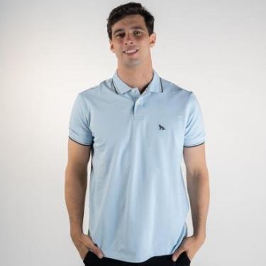 Imagem de Camisa Polo Acostamento Piquet Frisos Azul Claro-Masculino
