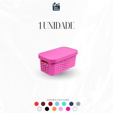 Imagem de Cesto Organizador com Tampa, 6 Litros, Plástico Resistente, Multiuso, Disponível em 13 Cores
