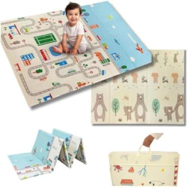 Imagem de Tapete infantil colorido e macio, para brincar, resistente e dobravel, confortavel, grande - Cores sortidas