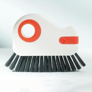 Imagem de Escova de limpeza 2 em 1 para trilhos de janela, limpador de fendas de lacuna estreita para trilhos de janela, soleiras de porta deslizante, ranhuras, ferramenta de limpeza doméstica portátil (laranja