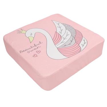 Imagem de aqxreight Criança para Mesa de Jantar Antiderrapante Cadeira Grossa Almofada Crescente Cadeira Infantil Dos Desenhos Animados Almofada Crescente Conveniente para Armazenar para Crianças Booster para (Cisne)