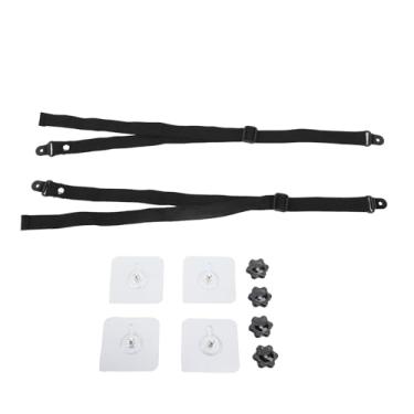 Imagem de Alomejor Correias de Segurança para TV, 2 Peças de âncoras Anti-ponta Ajustáveis ​​com Opções de Parafuso Adesivo para TVs de Tela Plana e Móveis à Prova de Bebês (80g)