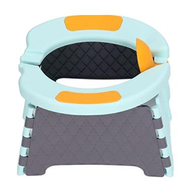 Imagem de aqxreight Vaso Sanitário para Criança Com Bolsa Cadeira Penica Portátil para Carro para Ambientes Internos e Externos Almofada Dura Laranja do Adequado ou o Banheiro para CriançaBaby Dobrável SanitaCar ToiletPortable Toddler (Almofada Rígida Azul)