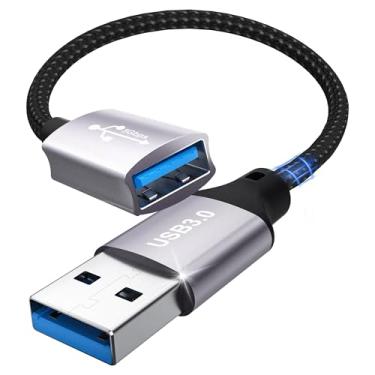 Imagem de Cabo de extensão USB 3.0, 0,2 m, cabo de extensão USB de 5 Gbps, cabo de extensão USB A para USB, leitores de cartão, teclados, impressoras, scanners, câmeras, mouses, fones de ouvido, hubs USB