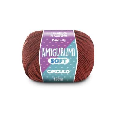 Imagem de Fio Amigurumi Soft Círculo 150m Acrílico Algodão Macio Crochê Tricô Artesanato Versátil (4095 - RUM)