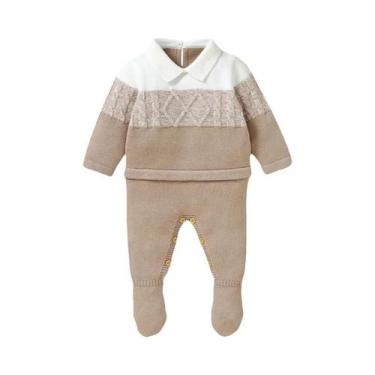 Imagem de Macacão De Inverno Para Bebês Meninos 0-18M, Textura Macia, Gola Rever