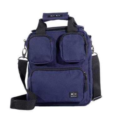 Imagem de Bolsa Pasta Tiracolo carteiro Lona Masculino Feminino Maktub Fashion Azul escuro-Unissex