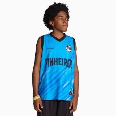 Imagem de Regata Spalding Pinheiros Fan Base ECP Warm Up Infantil 24/25 - Azul-Masculino