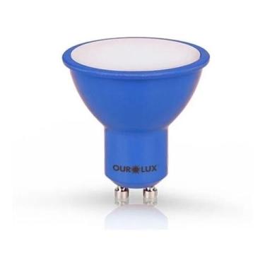 Imagem de Lâmpada Dicroica MR16 de LED 4W Bivolt Azul - Ourolux