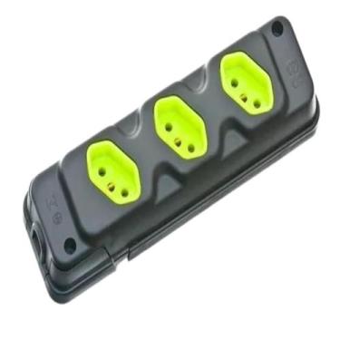 Imagem de Tomada Barra Tripla 10A/20A Régua Para Extensão 2P+T - Fiolux, preto