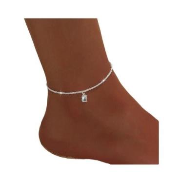 Imagem de Tornozeleira Feminina Em Prata 925 Com Zircônia CZ, Charmosa, À Prova 