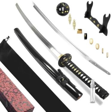 Imagem de Espada Katana Iaito Kasen Saikoukyuu Funcional Aço Carbono 1045 temperado sem fio de corte + Capa + Suporte Bushido + Lubrificante + Caixa (93563)