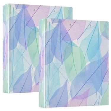 Imagem de Fichários de 3,8 cm de folhas, azul pastel, 3 argolas, 200 folhas, 3 pastas de anel, fichário de escritório de anel redondo, 31,5 x 27 x 6 cm, pacote com 2