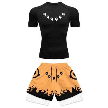 Imagem de Conjunto De Fitness Masculino De Secagem Rápida Com Estampa De Anime, 