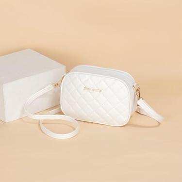 Imagem de Bolsa quadrada pequena com grade de diamante simples, bolsa transversal de ombro único de grande capacidade, bolsa para telefone