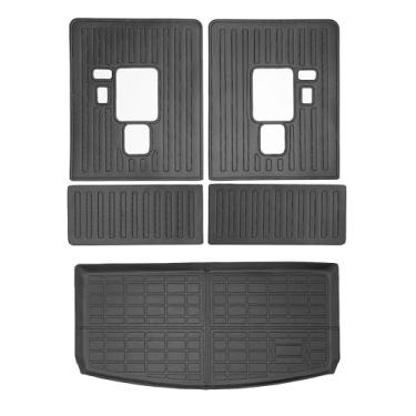 Imagem de Yakitoko Tapete de forro de porta-malas de carro 3D TPE para Jeep Grand Cherokee L 2021-2025 6/7 assento com tapete de encosto, ajuste personalizado, proteção de piso à prova d'água para todos os