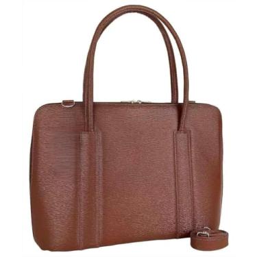 Imagem de Pasta Maleta Feminina Executiva Case Para Notebook Tablet Bolsa(Chocolate-riscadinho,Padrão)