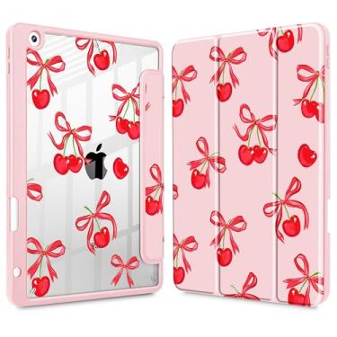 Imagem de May Chen Capa para iPad 9ª geração com suporte para lápis, iPad 8ª/7ª geração de 10,2 polegadas, [Suporte de caneta] Capa traseira transparente com suporte para despertar/hibernar com três dobras