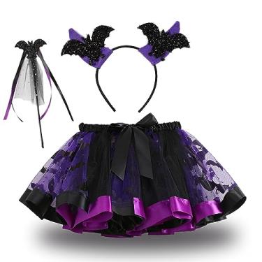 Imagem de Hifot Fantasia de morcego para menina, saia tutu de morcego, fantasia de aranha, cosplay de Halloween