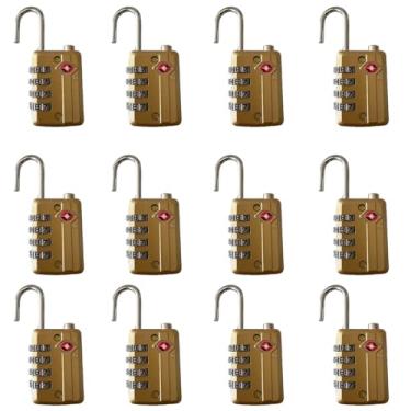 Imagem de Arkali Cadeado aprovado pela TSA, pacote com 12, combinação de bagagem, corpo de liga de zinco resistente com código de 4 dígitos, cadeado de viagem para bagagem, caixa de ferramentas, mochilas e